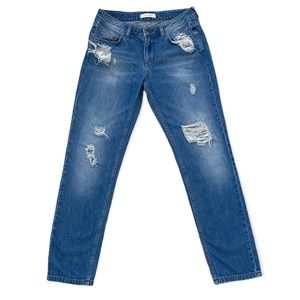 Anine Bing Mid Rise Distressed Jeans